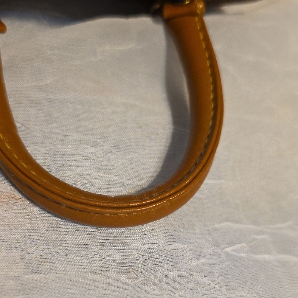 Chic Tan Mini Bag with Patterned Design - 48 Inch Strap - Picture 6 of 11